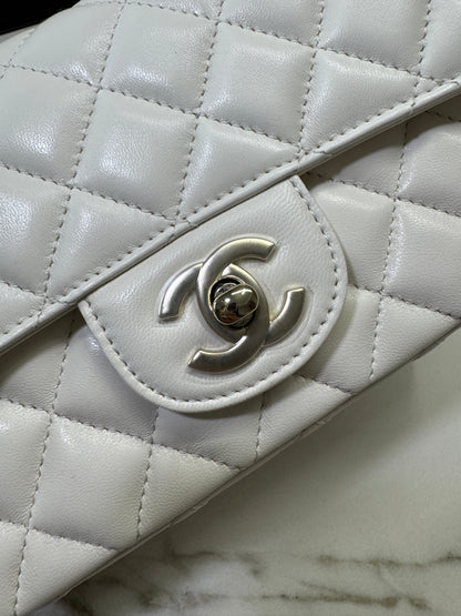 CHANEL 23A水鑽手柄 Mini CF Handle 白色