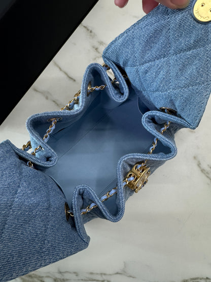 CHANEL 25 Bag 淺藍牛仔Small