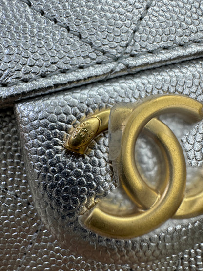 CHANEL 25Bag Small 銀色荔枝皮