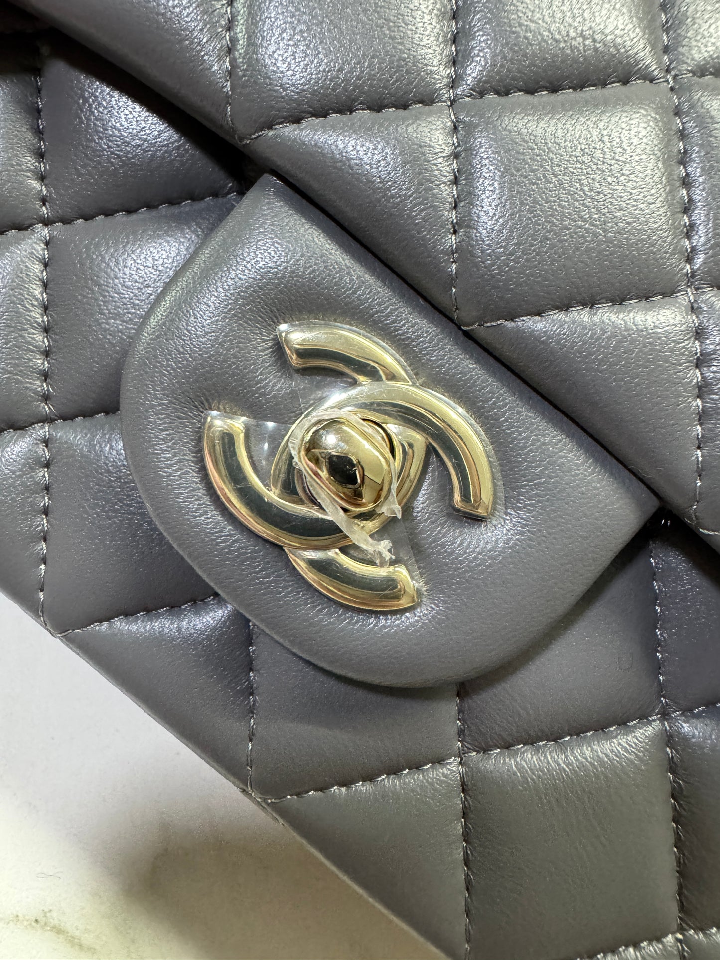 CHANEL 23K Mini CF with Top Handle 手柄CF 深灰色羊皮