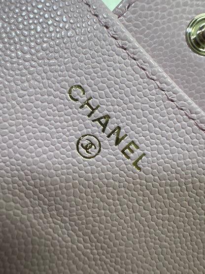 CHANEL 24A粉紫 新版拉鏈 CF Cardholder