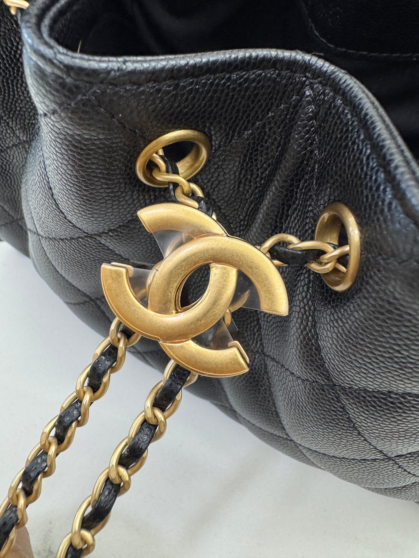 CHANEL Mini 25 Bag 黑色荔枝皮 金扣 Caviar Calfskin GHW