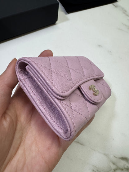 CHANEL 24A粉紫 新版拉鏈 CF Cardholder