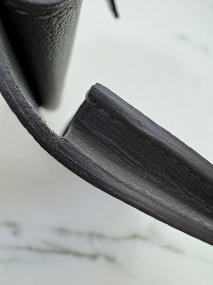 HERMES Bearn Mini Wallet 積雨雲灰山羊皮 金扣 Gris Meyer GHW