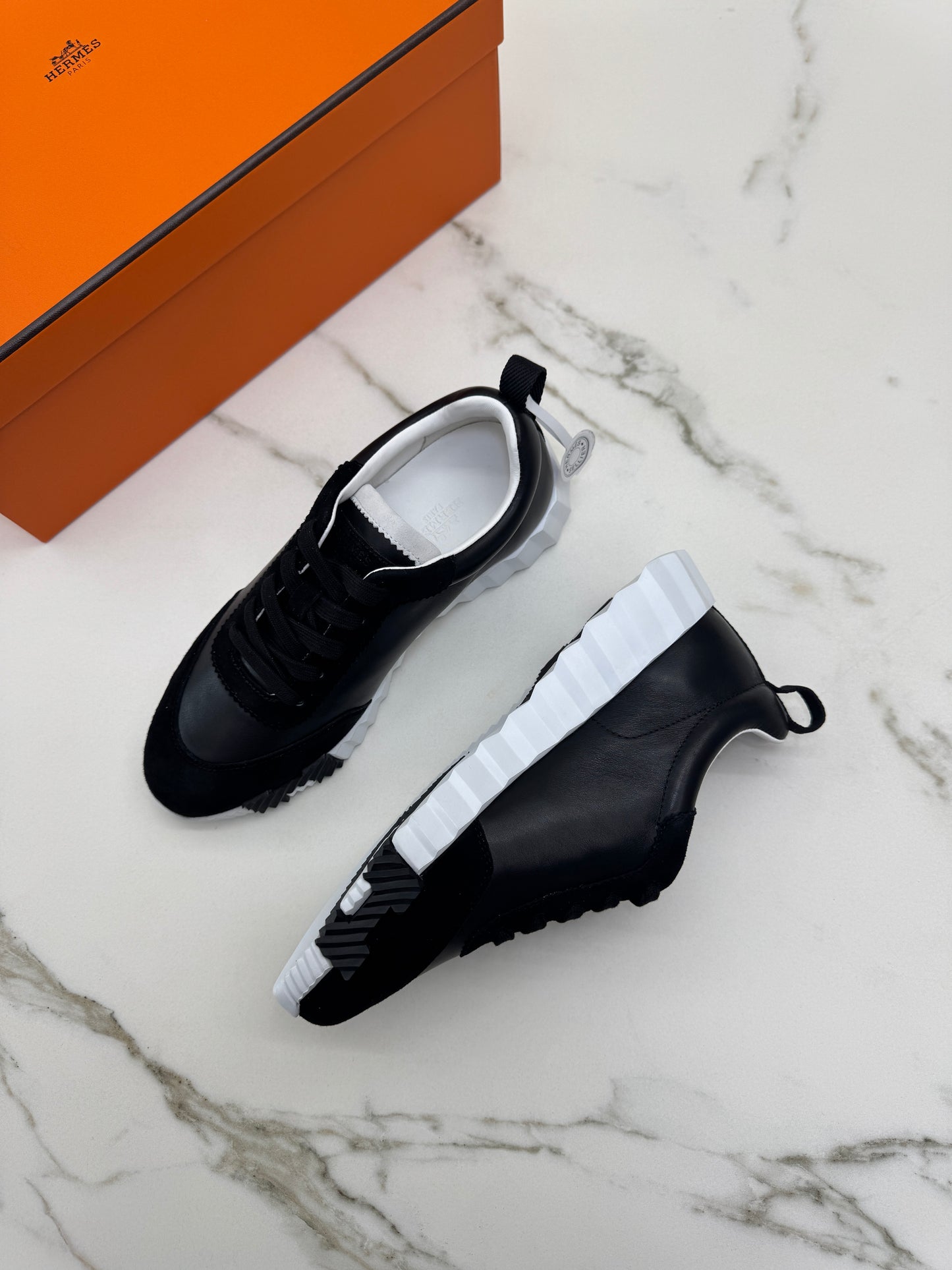 HERMES Bouncing 運動鞋 黑色皮面