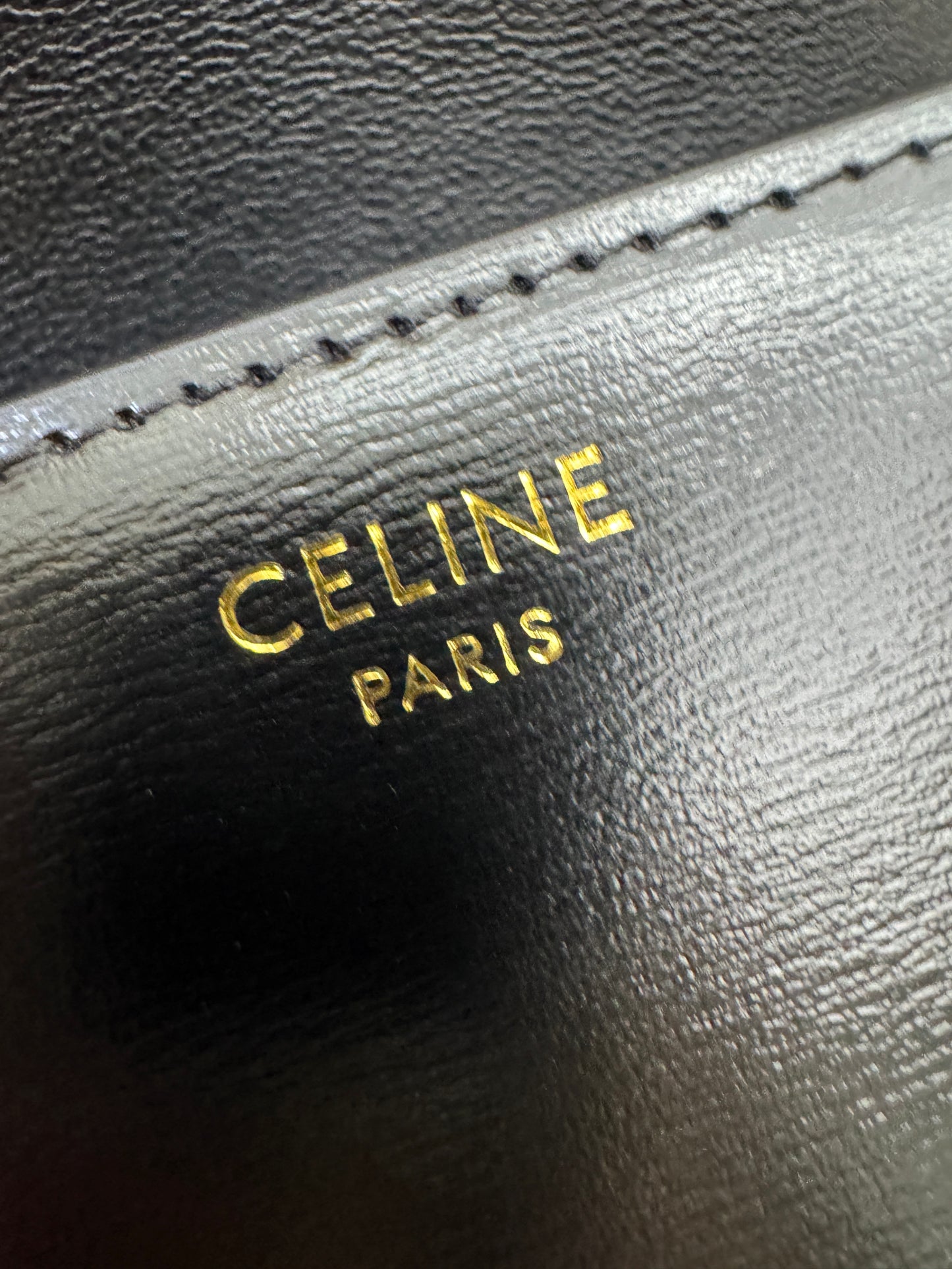 CELINE Wallet 凱旋門金扣Box皮