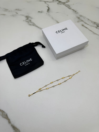 CELINE 凱旋門珍珠雙層手鏈
