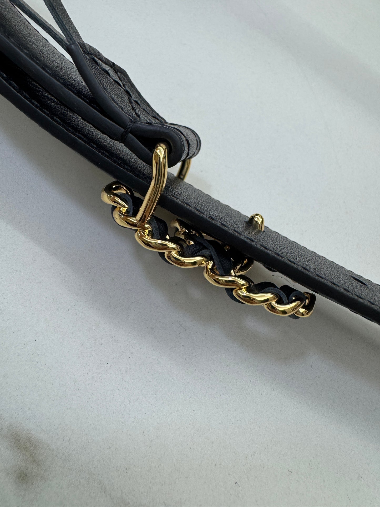 CHANEL 穿皮鏈金扣皮帶