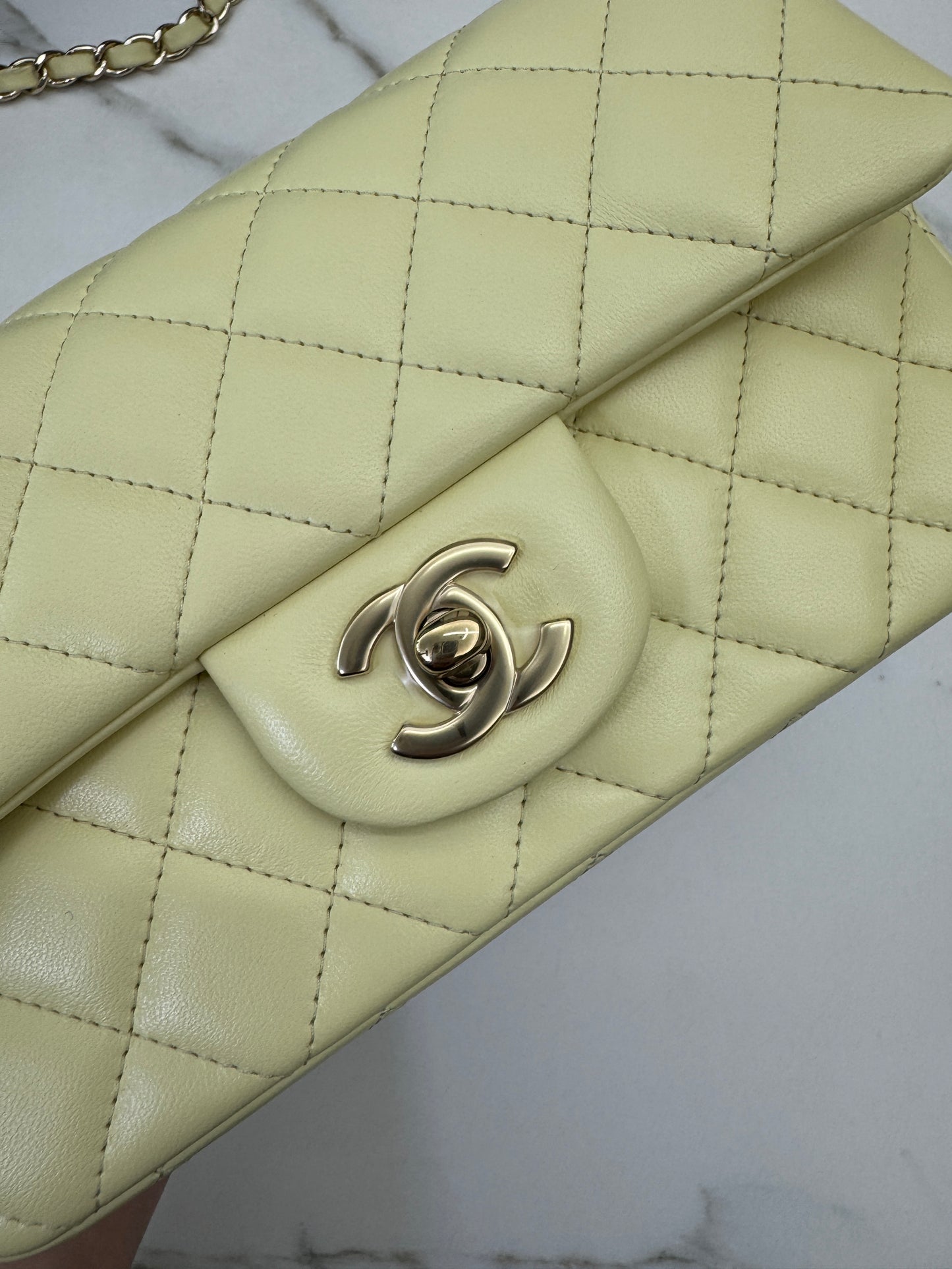 CHANEL Mini CF20 25S小雞黃 Lambskin