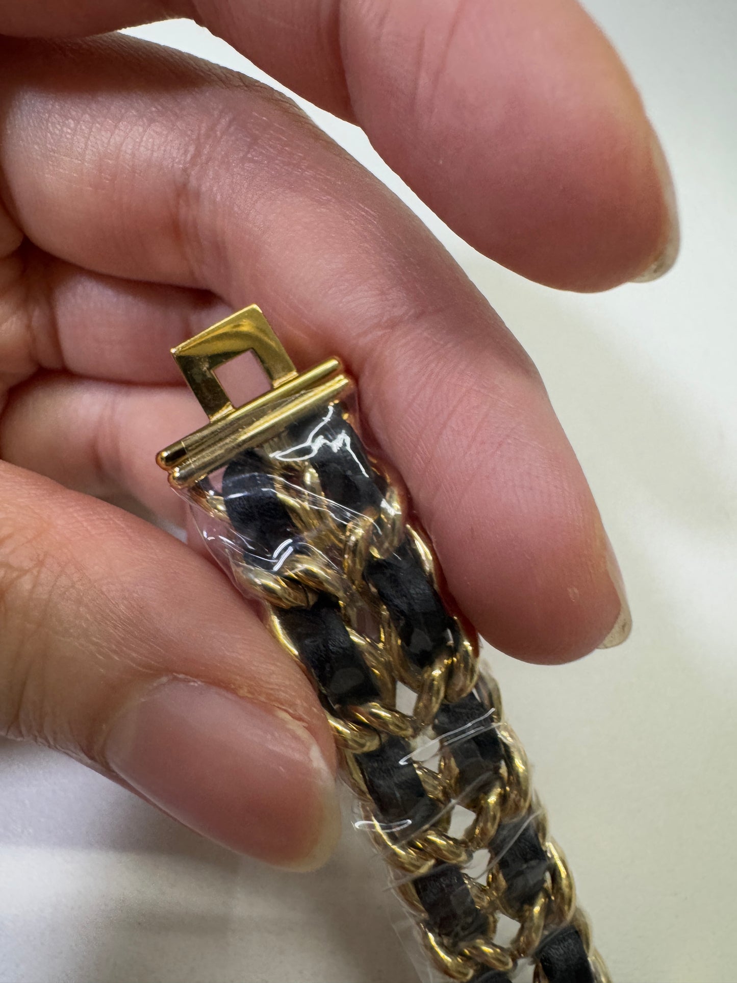 CHANEL Premier 小方糖黑金手錶