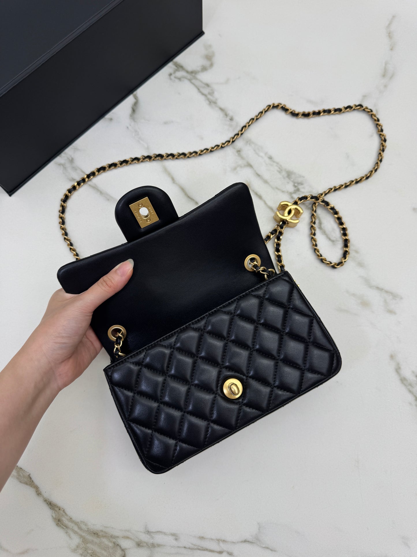 CHANEL 25B調節扣 Mini CF20 羊皮