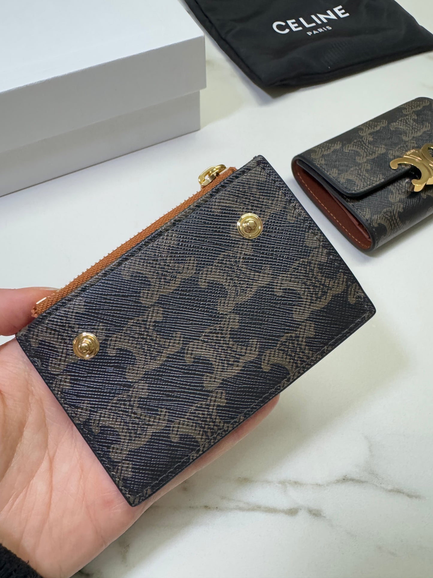 CELINE 兩件套三摺錢包 可拆式拉鍊零錢包