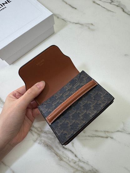 CELINE Canvas 老花雙層卡包