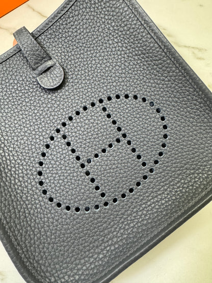HERMES Mini Evelyn 石板灰銀扣 85 Ardoise PHW