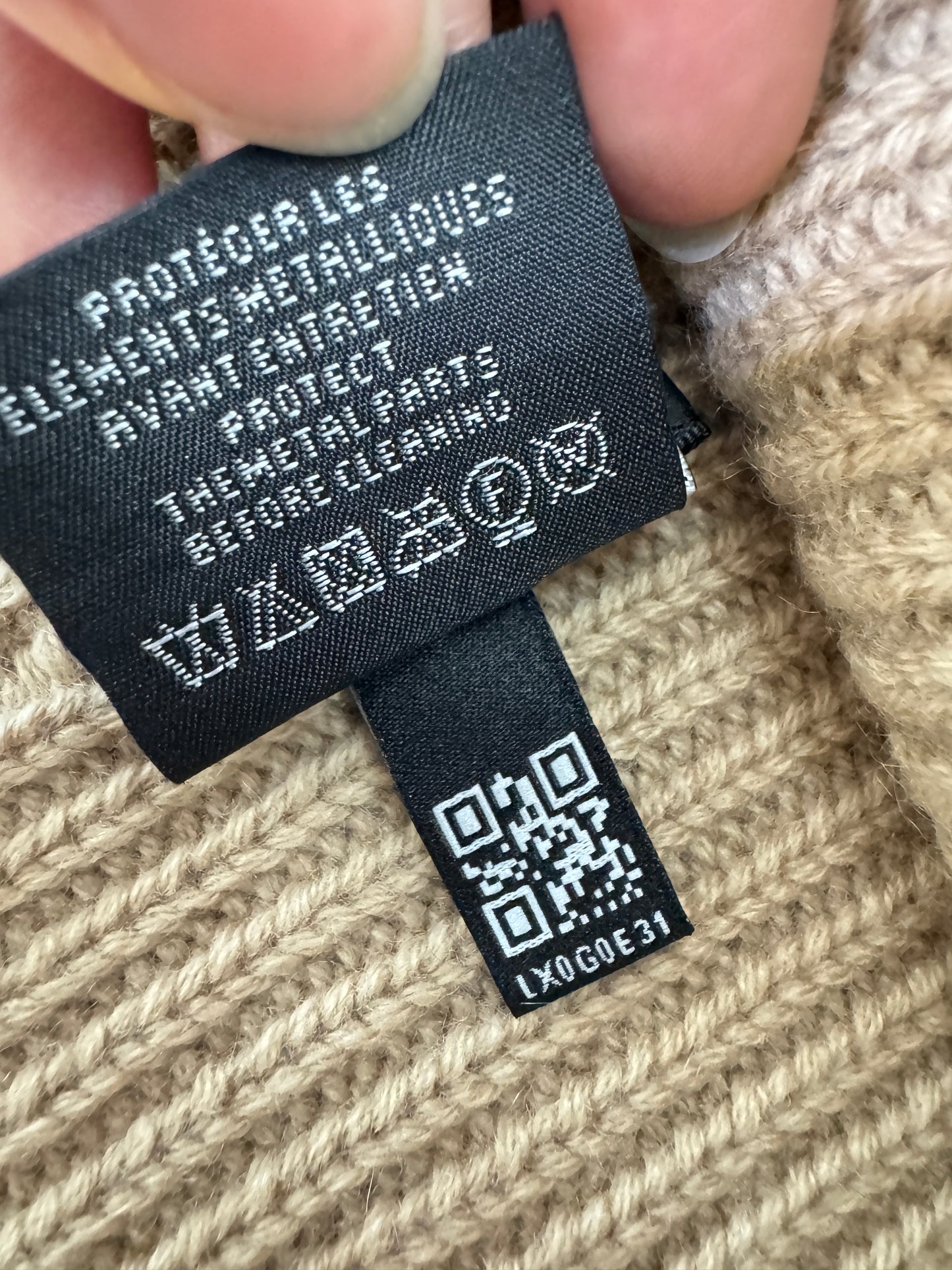 CHANEL 25B 針織羊絨帽 奶茶色