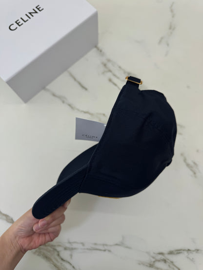 CELINE 黃色C字鴨舌帽 藏藍色