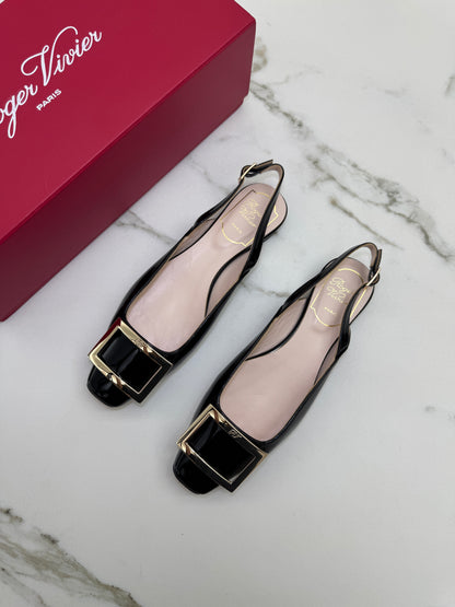 RV Slingback 漆皮黑色
