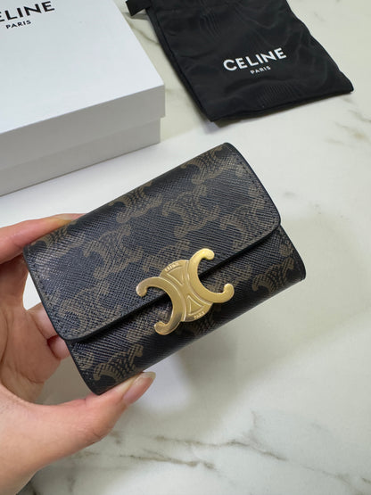 CELINE 兩件套三摺錢包 可拆式拉鍊零錢包