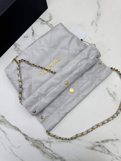 CHANEL 22Bag Small 25S淺灰色