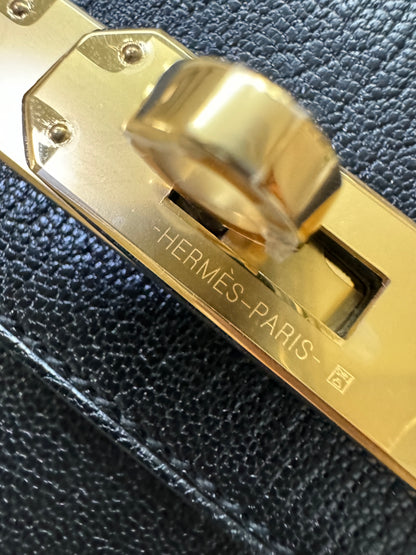 HERMES Kelly Elan 黑金 山羊皮 Mysore