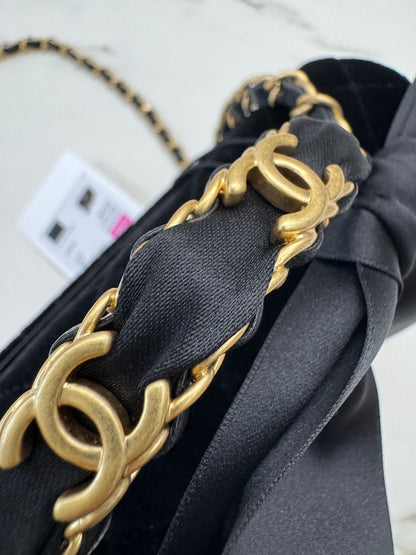 CHANEL 25K 蝴蝶結絲絨 Mini CF Top Handle