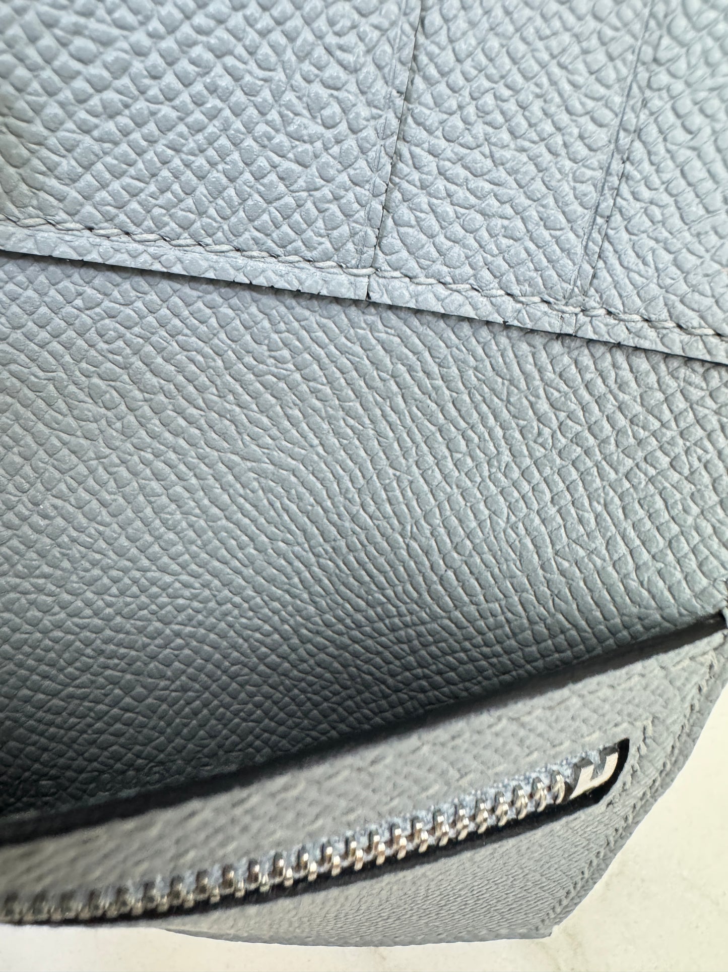 HERMES Bearn 三摺錢包 亞麻藍 Blue Lin Epsom PHW