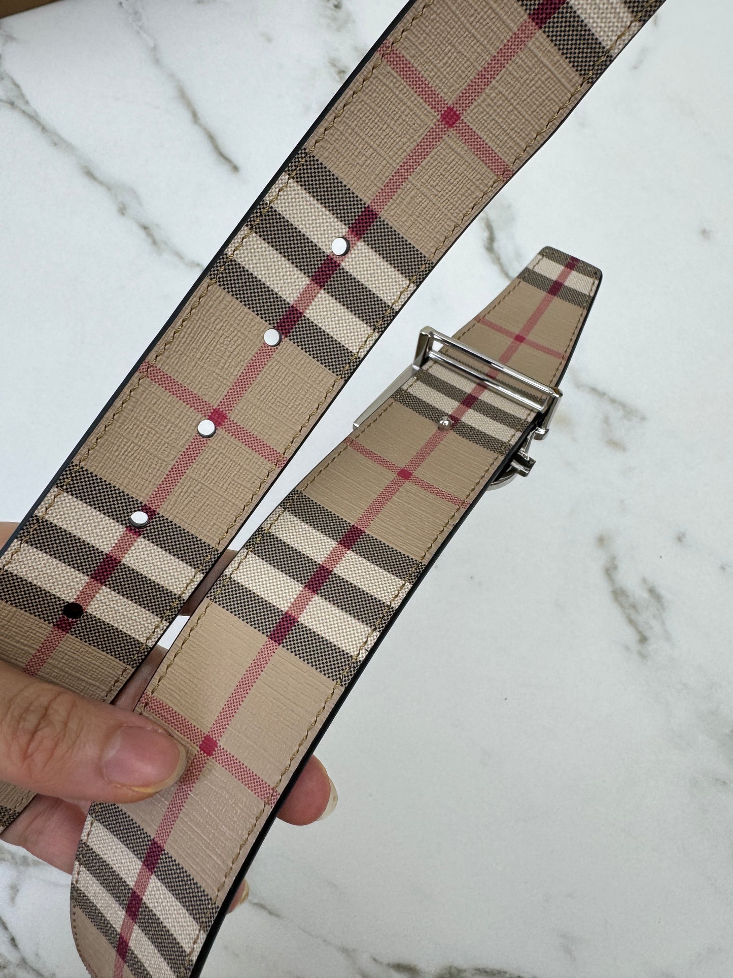 BURBERRY 雙面皮帶35MM