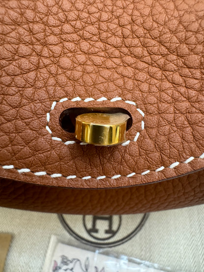 HERMES Mini Lindy 金棕金扣 Gold TC GHD