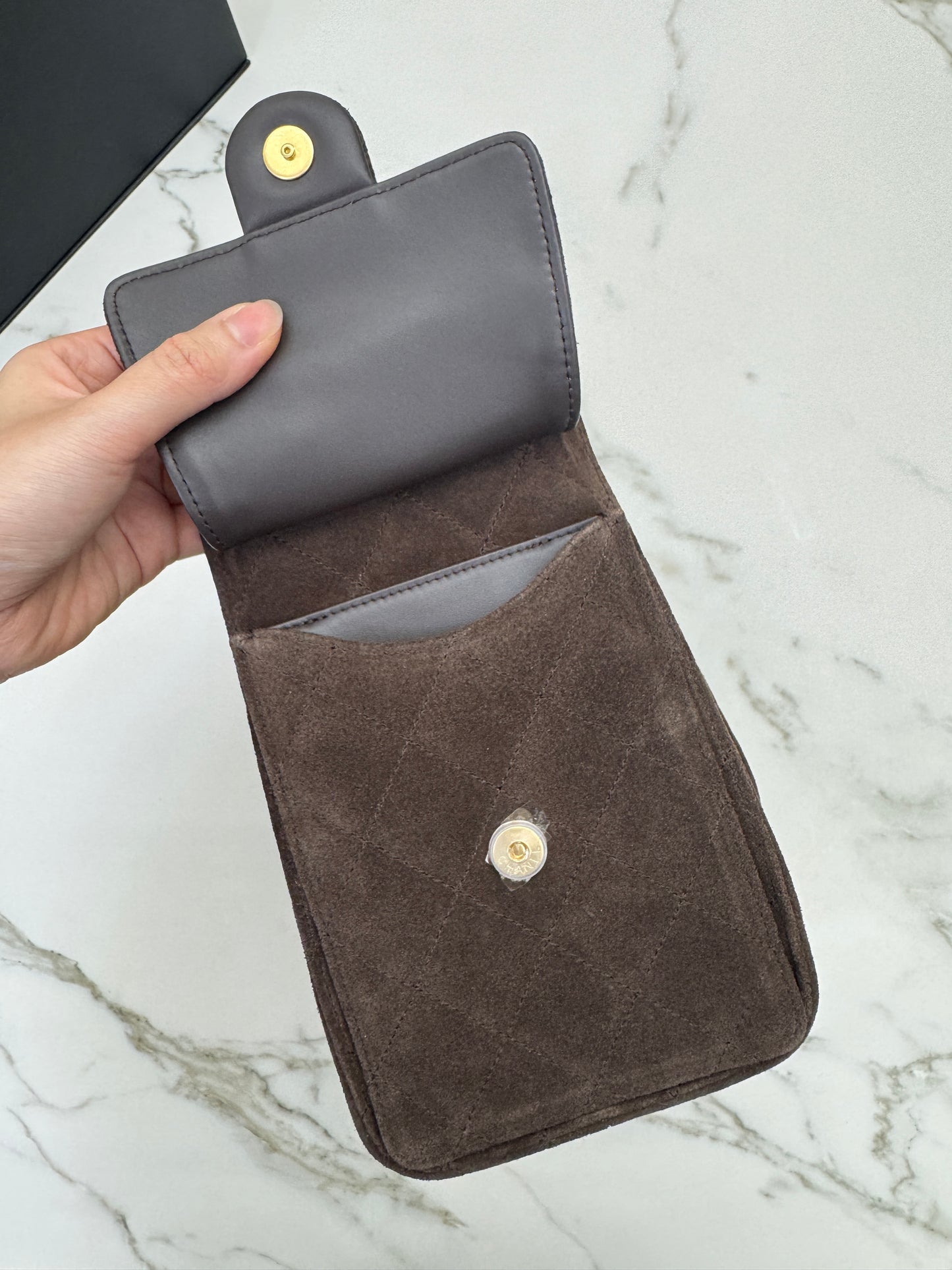 CHANEL 25Bag 麂皮深棕色 Small