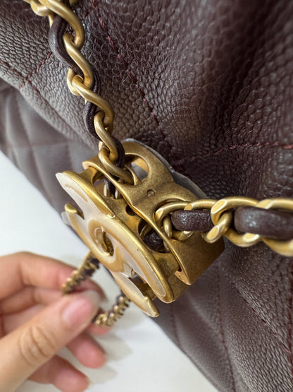 CHANEL 25Bag 荔枝牛皮 Small Chocolate