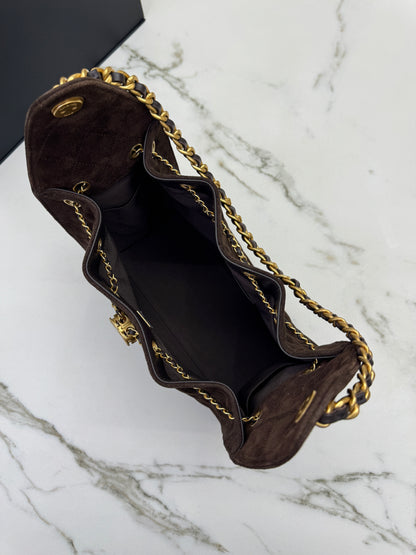 CHANEL 25Bag 麂皮深棕色 Small