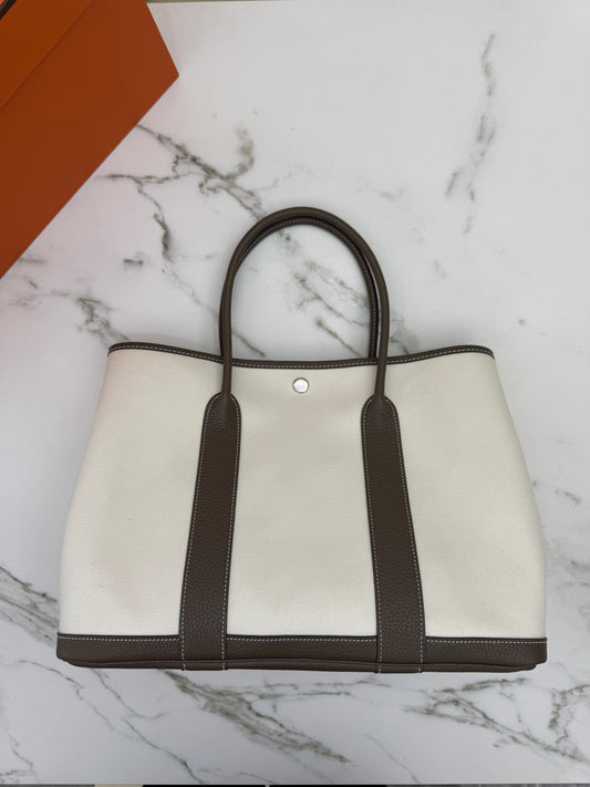HERMES Garden Party 36 大象灰Negonda拼帆布
