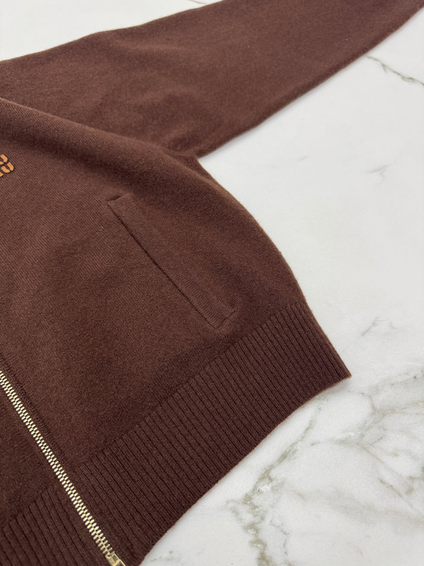 MIU MIU 深棕色針織短外套