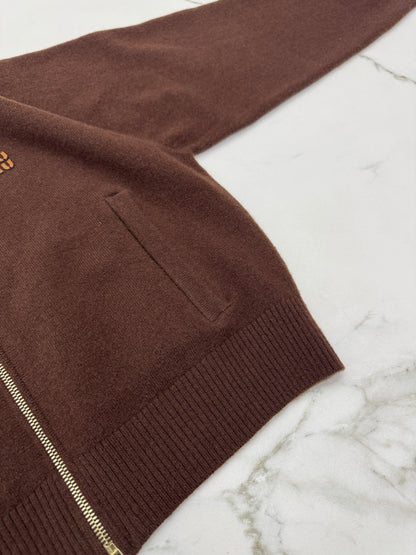 MIU MIU 深棕色針織短外套