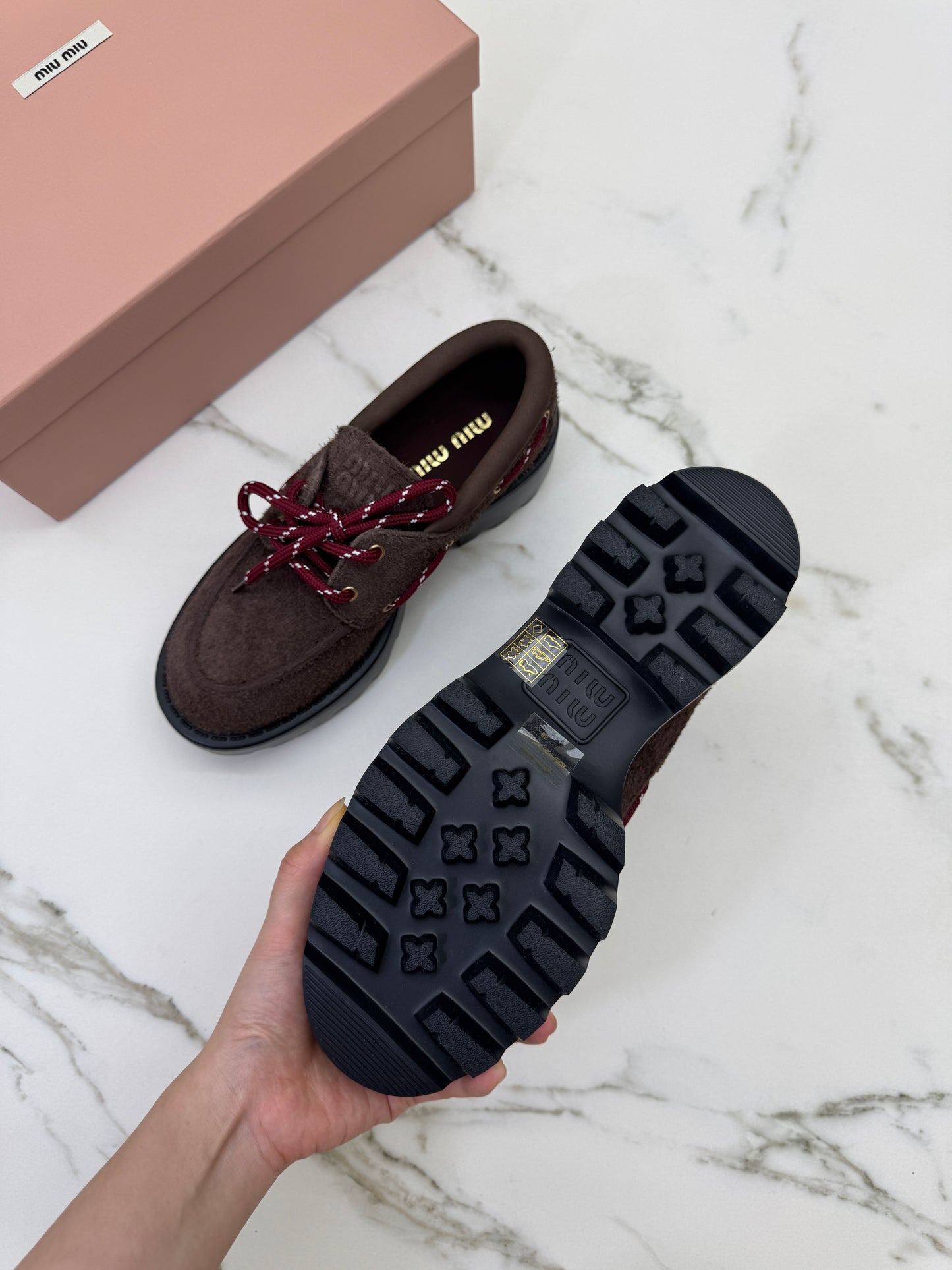 MIU MIU 絨面厚底 Loafers