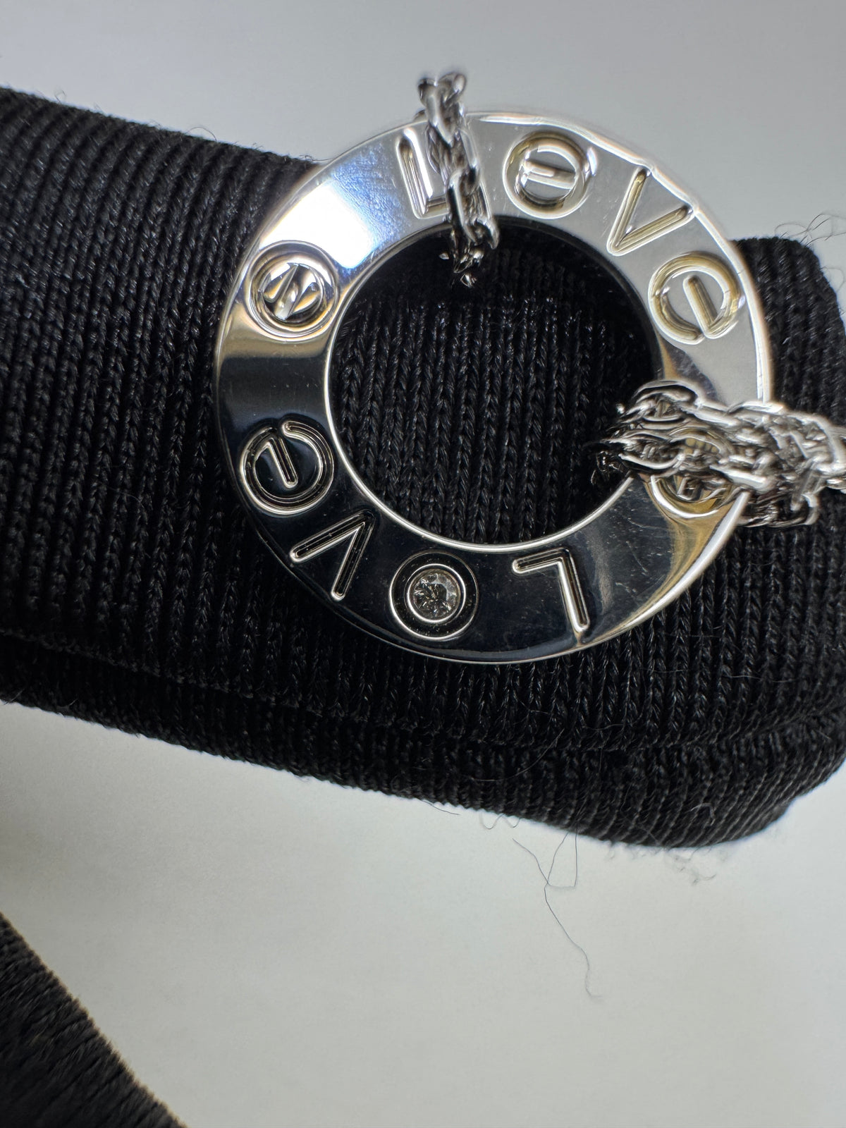 CARTIER Love 雙層小圓餅項鏈 白金色