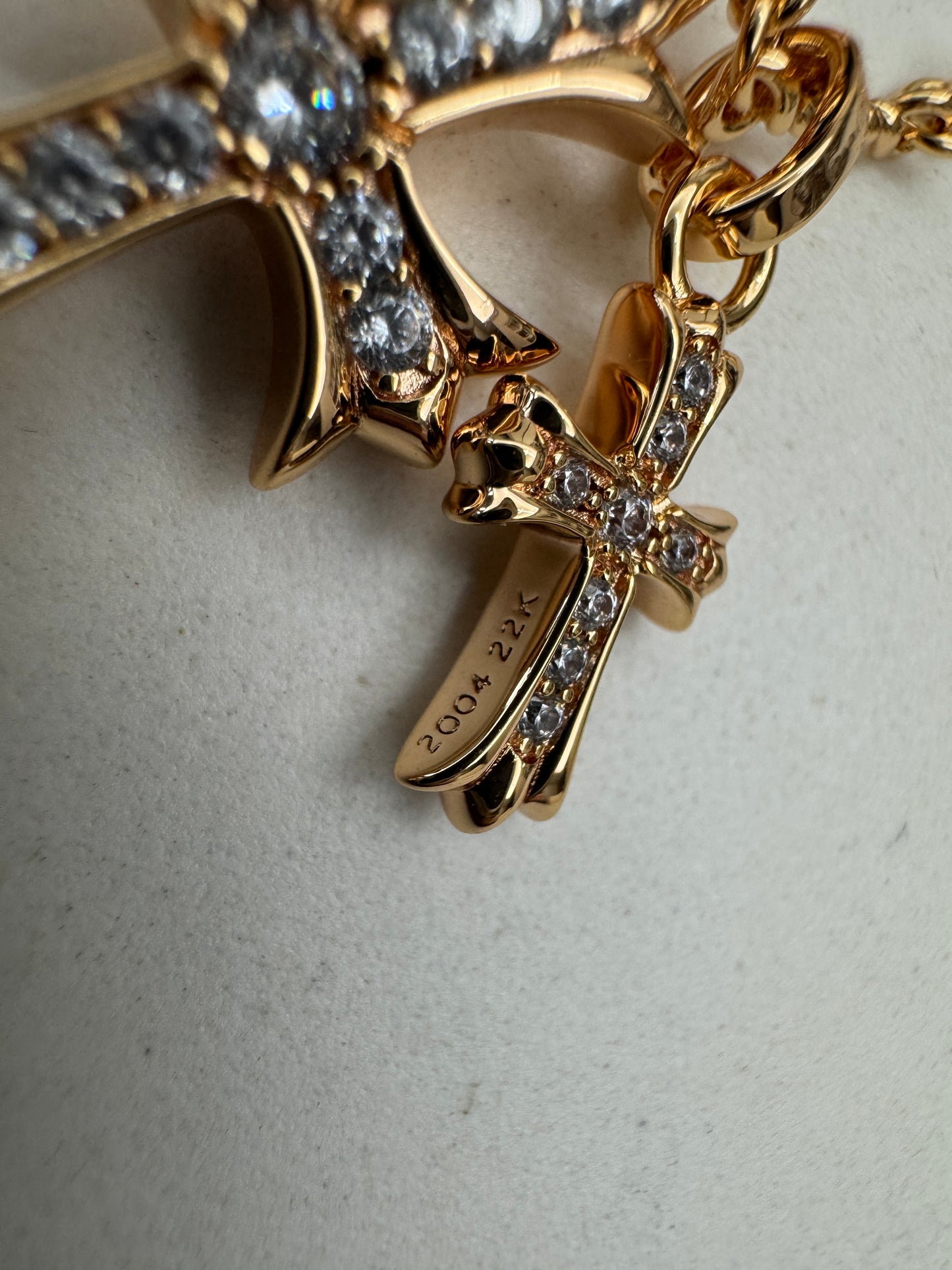 CHROME HEARTS 十字架 玫瑰金項鏈