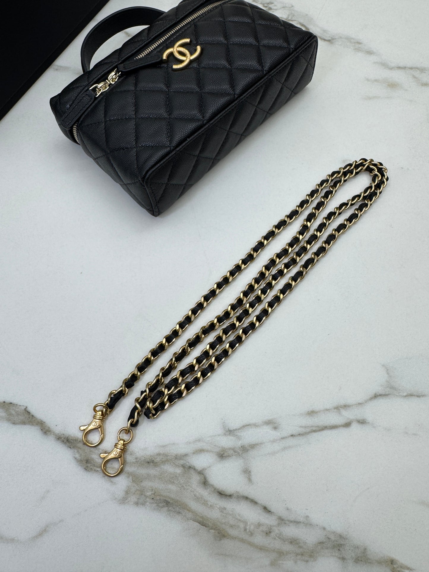 CHANEL 25P 拉絲金扣 LP盒子包