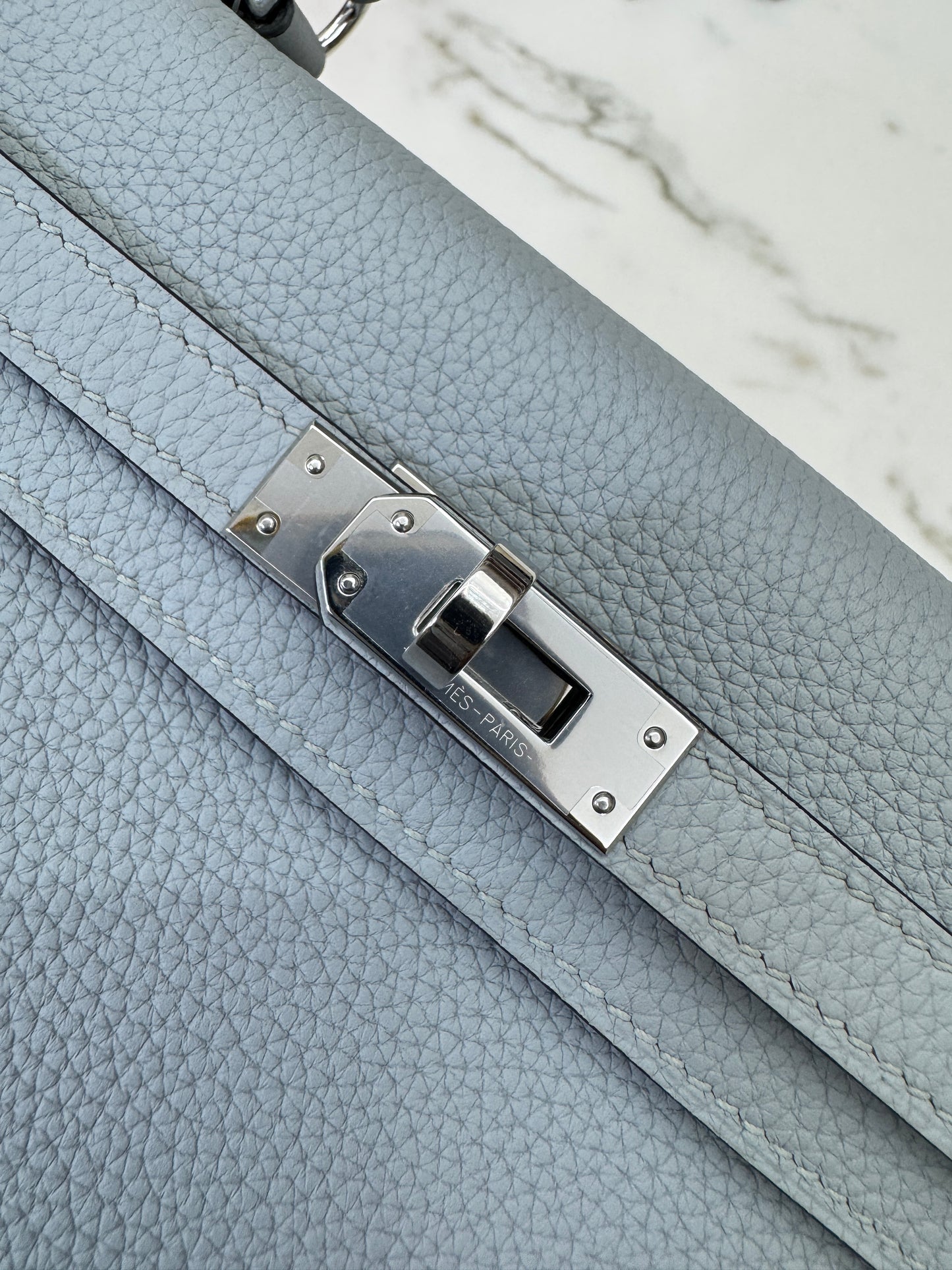 HERMES Kelly 25 Togo內縫 木偶灰銀扣 Gris Pantin PHW