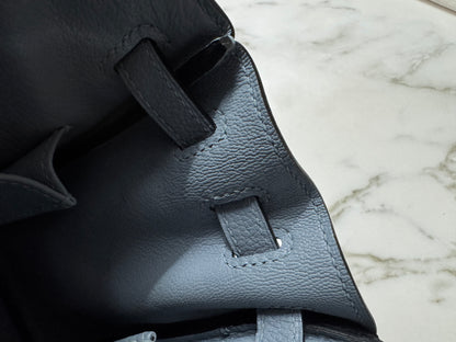 HERMES Kelly 25 亞麻藍 銀扣 內縫 Togo Selier