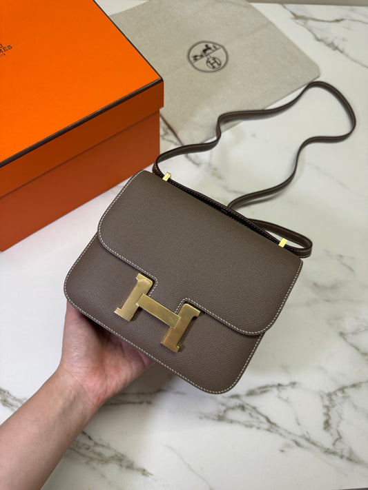 HERMES Mini Constance 大象灰金扣 Epsom