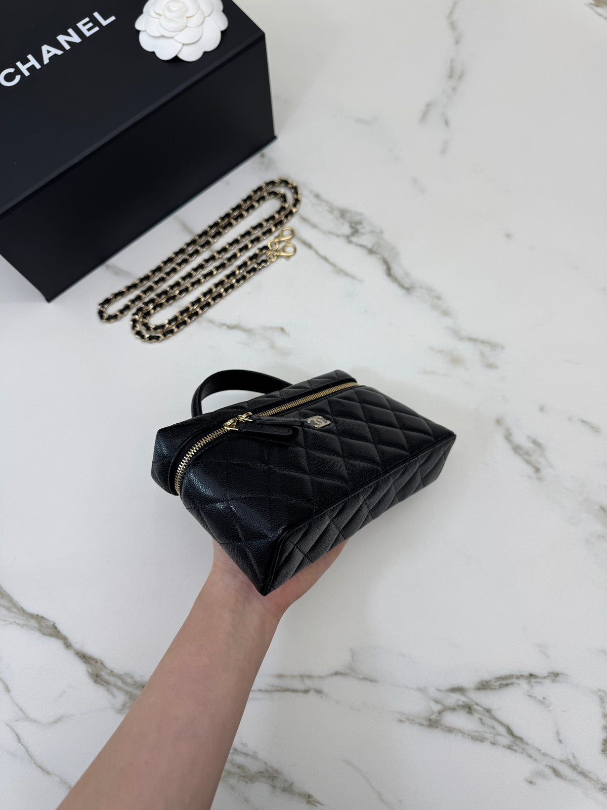 CHANEL LP盒子包 黑色牛皮 Vanity