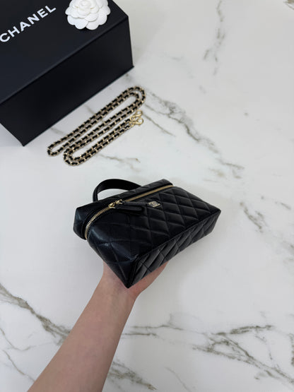 CHANEL LP盒子包 黑色牛皮 Vanity