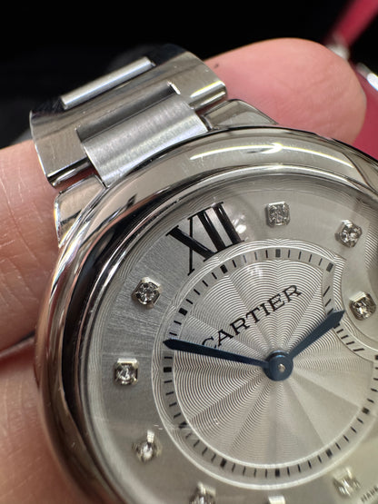 CARTIER Blue Balloon 33mm 鑽石盤【天然真鑽】