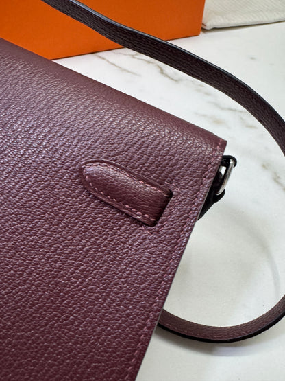 HERMES Kelly Elan 山羊皮 愛馬仕紅 Rough H PHW