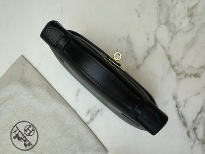HERMES Mini Kelly I 黑金 Box皮 Kelly Pochette