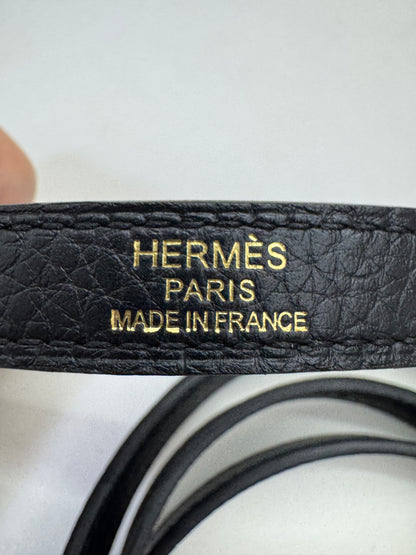 HERMES Halzan 25 黑金 Noir TC GHW