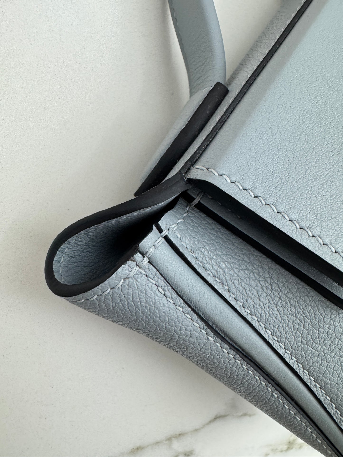 HERMES Mini 2424 木偶灰銀扣 Evercolor Gris Platin PHW