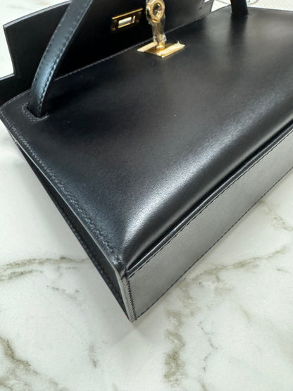 HERMES Mini Kelly 一代 黑金box皮 Kelly Pochette