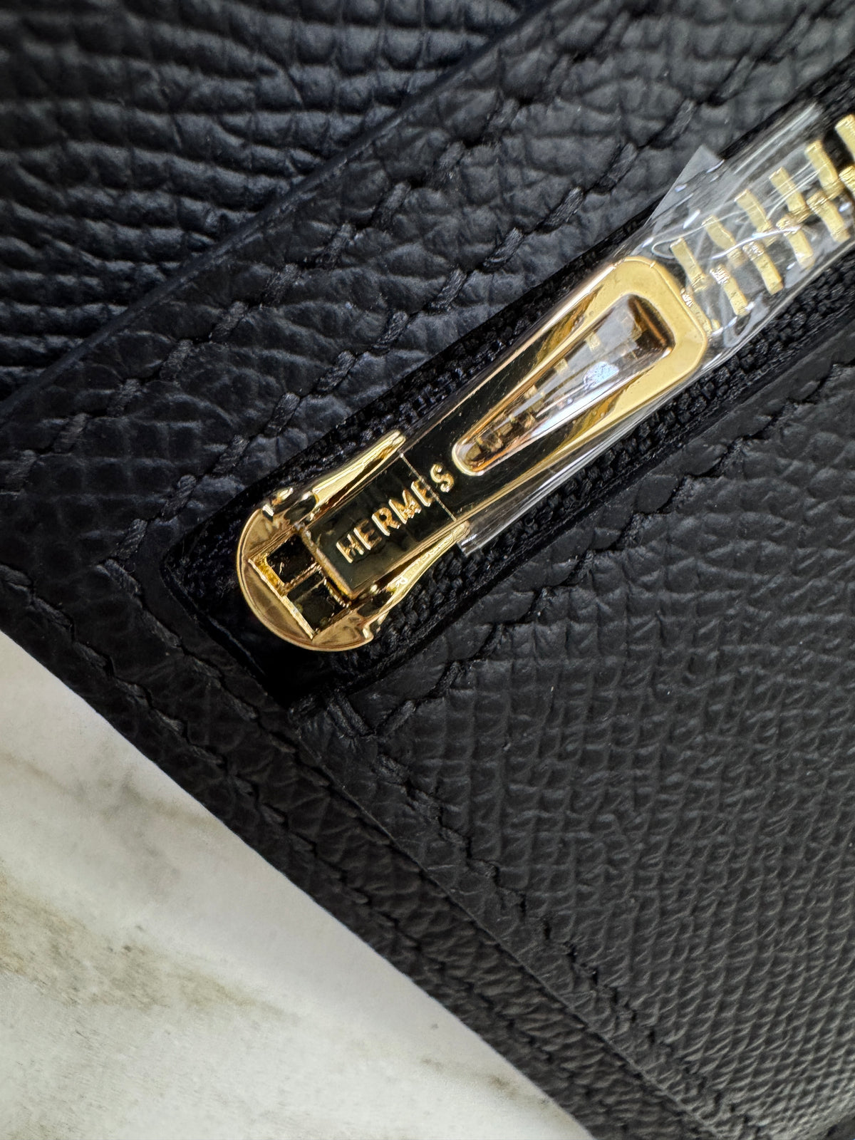 HERMES Bearn Compact Wallet 黑金 Epsom